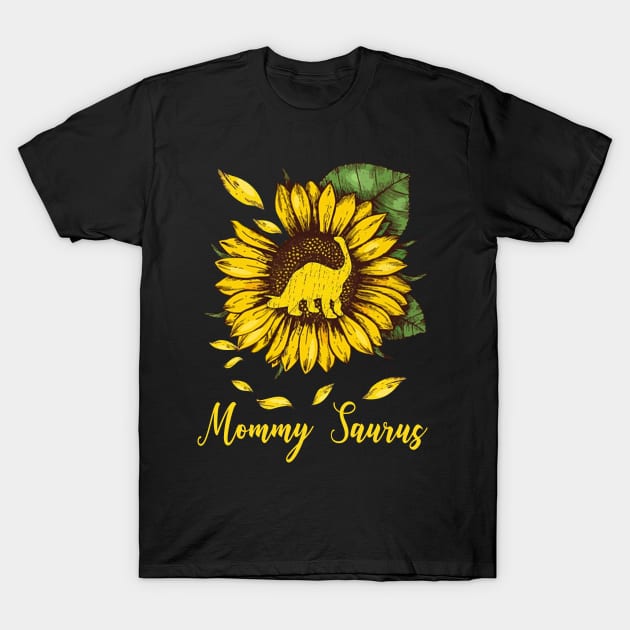 Sunflower Mommy Saurus T-Shirt by gotravele store